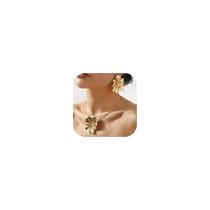 Conjunto de Joyería KummerSaprk Collar y Aretes de Flor Dorada Conjunto de Joyería KummerSaprk Collar y Aretes de Flor Dorada