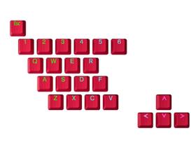 Conjunto de Keycaps Geeky Perfil OEM Emborrachado 23 Teclas Vermelho