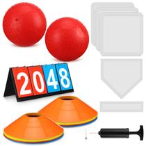 Conjunto de kickball Poen de 19 peças com bolas de 25 cm e placar Conjunto de kickball Poen de 19 peças com bolas de 25 cm e placar