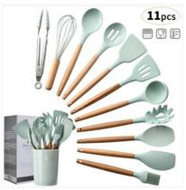 Conjunto De Kit 11 Utensílios De Silicone Antiaderente Panelas Para Cozinha