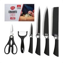 Conjunto De Kit 6 Facas Linha Chefe Em Aço Inoxidável