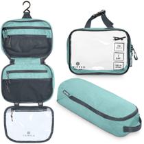 Conjunto de kit de bolsas de higiene pessoal TRIPPED Travel Gear Hanging Dusty Teal