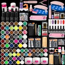 Conjunto de kit de unhas acrílico SUNBELEE Professional com luz UV