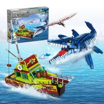 Conjunto de kits de blocos de construção Sikewettx 3 em 1 Sea Dinosaur com Lego