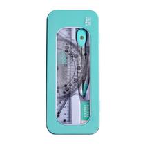 Conjunto de kits de geometria matemática JIEOU de 7 peças com bússola e caixa de armazenamento