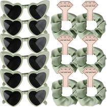 Conjunto de laços de cabelo Clcnsusilk Satin Bridesmaid com óculos de sol x6