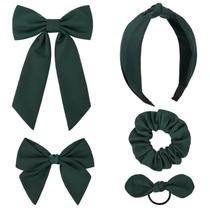 Conjunto de laços de cabelo DEEKA Uniform Long Tail Hunter Green Girls