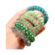 Conjunto De Laços De Cabelo Trançados Coloridos Em Fio De Telefone Para Amigos E Familiares