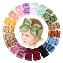Conjunto de laços de fita de nylon com 20 unidades de faixas de cabelo para bebês