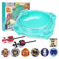 Conjunto de lâminas de brinquedo Bey Battling Top Burst com estádio, 6 tampas e 2 lançadores Conjunto de lâminas de brinquedo Bey Battling Top Burst com estádio, 6 tampas e 2 lançadores