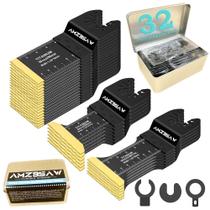 Conjunto de lâminas de serra oscilantes AMZBSAW Titanium 32 unidades para metal Conjunto de lâminas de serra oscilantes AMZBSAW Titanium 32 unidades para metal