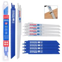 Conjunto de lâminas de serra recíprocas WORKPRO de 10 peças para metal/madeira