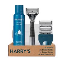 Conjunto de lâminas Harry's para homens com 1 alça, 3 recargas de lâminas e gel