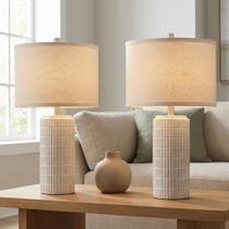 Conjunto de Lâmpadas de Mesa de Cerâmica AIEAMPDO 23" com 2 Lâmpadas LED Conjunto de Lâmpadas de Mesa de Cerâmica AIEAMPDO 23" com 2 Lâmpadas LED