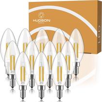 Conjunto de lâmpadas LED de candelabro Hudson 4W 2700K regulável E12, pacote com 12