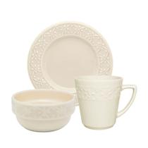 Conjunto de lanche 3 peças mendi marfim oxford