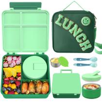 Conjunto de Lancheira Bento Aimsnk Kids Térmica com Sopa - 240ml - Verde Conjunto de Lancheira Bento Aimsnk Kids Térmica com Sopa - 240ml - Verde