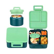 Conjunto De Lancheira Bento Infantil Com Pote Térmico a Vácuo De 8oz, Seguro Para Micro-ondas E Conjunto De Lancheira Bento Infantil Com Pote Térmico a Vácuo De 8oz, Seguro Para Micro-ondas E