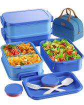 Conjunto de lancheira Bento KEMETHY Adults 2,19 L com bolsa térmica azul Conjunto de lancheira Bento KEMETHY Adults 2,19 L com bolsa térmica azul