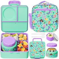 Conjunto de lancheira Fimibuke Bento para crianças com garrafa térmica de 240 ml Conjunto de lancheira Fimibuke Bento para crianças com garrafa térmica de 240 ml