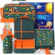 Conjunto de lancheira Fimibuke Kids com bolsa, garrafa de água e utensílios Conjunto de lancheira Fimibuke Kids com bolsa, garrafa de água e utensílios