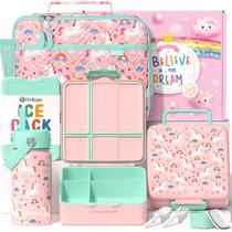 Conjunto de lancheira Fimibuke Kids com bolsa, garrafa de água e utensílios Conjunto de lancheira Fimibuke Kids com bolsa, garrafa de água e utensílios