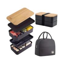 Conjunto De Lancheira Isolada Com Talheres, Micro-ondas, Empilhável, Caixa Bento Para Viagens,