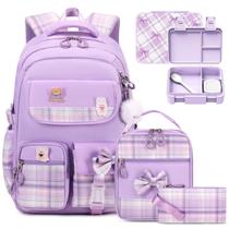 Conjunto de lancheiras isoladas ACESAK Bento Box roxo