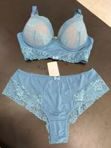 Conjunto de langerie tamanho 48 azul com renda Conjunto de langerie tamanho 48 azul com renda