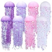 Conjunto de lanternas de papel AWATIN Jellyfish Under The Sea 8 unidades