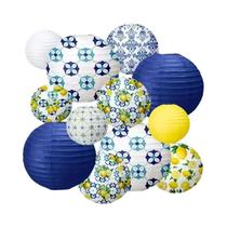 Conjunto De Lanternas De Papel Com Padrão De Limão Verde E Amarelo, 12 Peças, Decorações Para Festas Conjunto De Lanternas De Papel Com Padrão De Limão Verde E Amarelo, 12 Peças, Decorações Para Festas