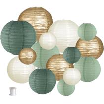 Conjunto de lanternas de papel Zilue Decorative Sage Green 15 unidades