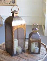 Conjunto de lanternas Kalalou NZK1093 Bronze Marrom 23,5x64x23cm