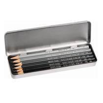 Conjunto de Lápis Caran d'Ache Grafwood 6 Peças com Estojo Metálico Conjunto de Lápis Caran d'Ache Grafwood 6 Peças com Estojo Metálico