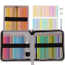Conjunto de lápis coloridos Macaron, 50 unidades com estojo de transporte - 50 cores Conjunto de lápis coloridos Macaron, 50 unidades com estojo de transporte - 50 cores