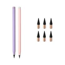 Conjunto De Lápis Com Ponta Substituível E Apagável, 2 Lápis E 6 Pontas, Material Escolar Para