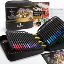 Conjunto de lápis de aquarela Castle Art Supplies 120 com extras