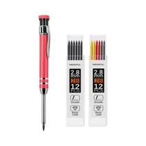 Conjunto De Lápis De Carpinteiro De Metal Com Ponta Longa De 42mm E Refil De Grafite De 2.8mm Para