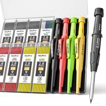 Conjunto de lápis de carpinteiro Nicpro CP3000 com apontador e 76 recargas