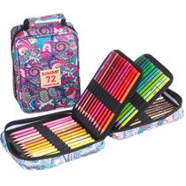 Conjunto de lápis de cor 52 unidades com estojo de viagem - 72 cores vibrantes Conjunto de lápis de cor 52 unidades com estojo de viagem - 72 cores vibrantes