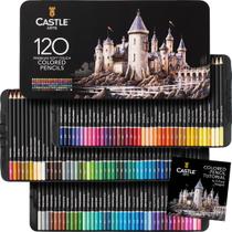 Conjunto de Lápis de Cor Castle Art Supplies 120 Cores Premium Macios para Adultos e Artistas Caixa de Lata Organizada Conjunto de Lápis de Cor Castle Art Supplies 120 Cores Premium Macios para Adultos e Artistas Caixa de Lata Organizada