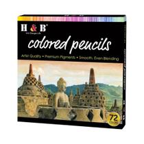 Conjunto De Lápis De Cor H&B 50/72 Cores Pré-Afiados Para Desenho De Estudantes, Adultos E Artistas Conjunto De Lápis De Cor H&B 50/72 Cores Pré-Afiados Para Desenho De Estudantes, Adultos E Artistas