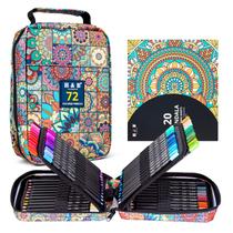 Conjunto de lápis de cor H & B 72 com livro de colorir, borracha e apontador