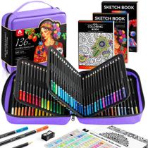 Conjunto de lápis de cor VigorFun 136 unidades com caderno de desenho e muito mais Conjunto de lápis de cor VigorFun 136 unidades com caderno de desenho e muito mais