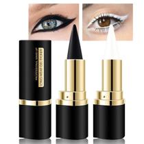 Conjunto de lápis de delineador em gel Kaely, preto, branco, impermeável, 2 unidades