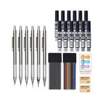 Conjunto De Lápis Mecânicos De Metal Com Pontas Variadas 0.3-2.0mm Para Escrita Automática, Material
