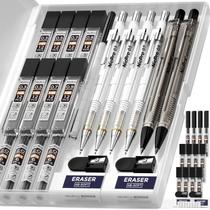 Conjunto de lápis mecânicos Nicpro 6 peças para desenho técnico 0,3-2 mm Conjunto de lápis mecânicos Nicpro 6 peças para desenho técnico 0,3-2 mm
