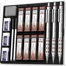 Conjunto de lápis mecânicos Nicpro Blocky Gear 0,3 mm com estojo