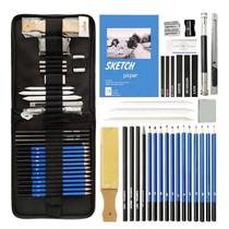Conjunto de lápis Sketch genérico de 36 unidades com lápis de carvão e grafite