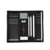 Conjunto de lápis Sketch Professional, 16 peças com caneta e estojo de grafite Conjunto de lápis Sketch Professional, 16 peças com caneta e estojo de grafite